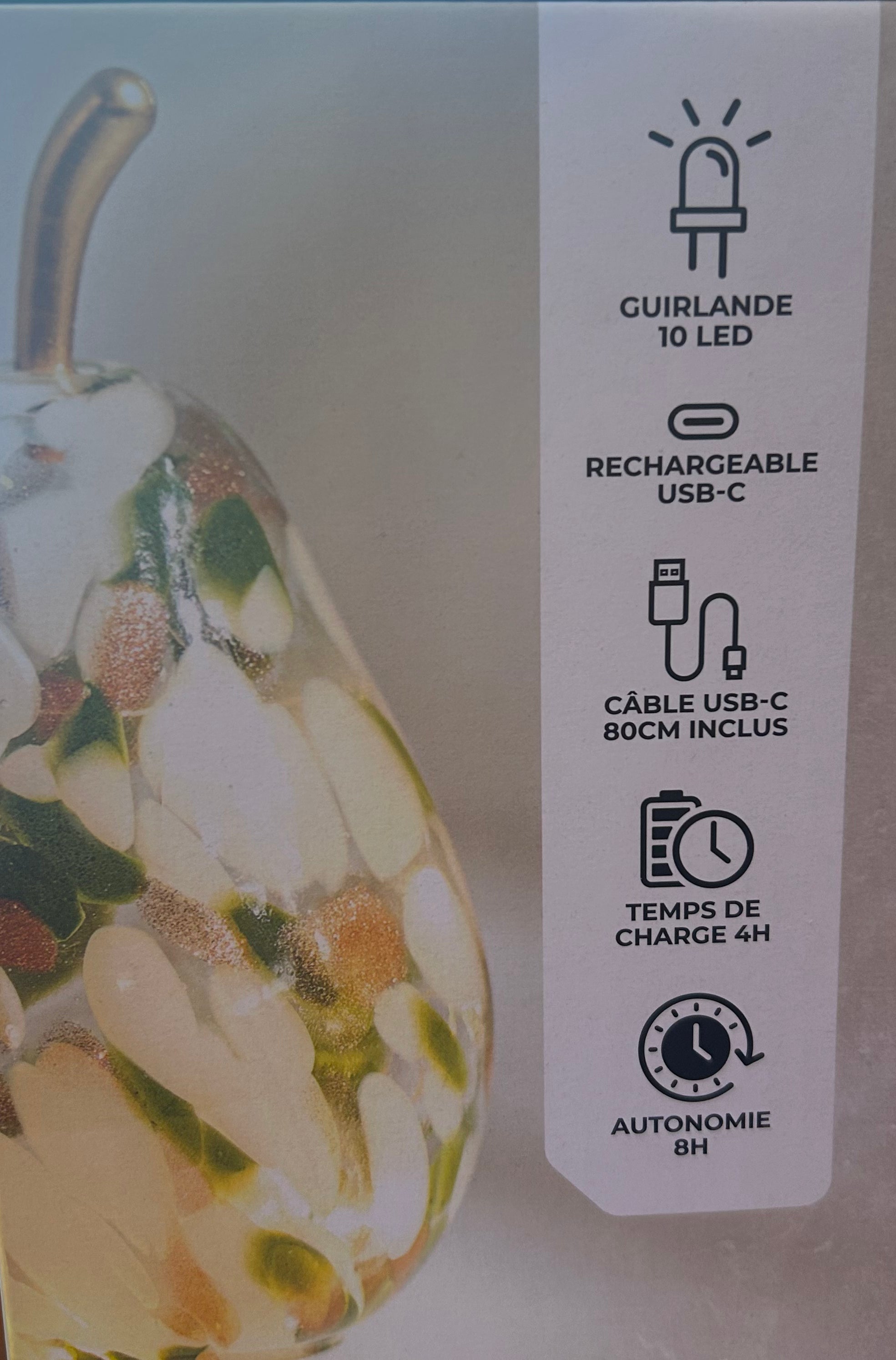 Poire lumineuse rechargeable
