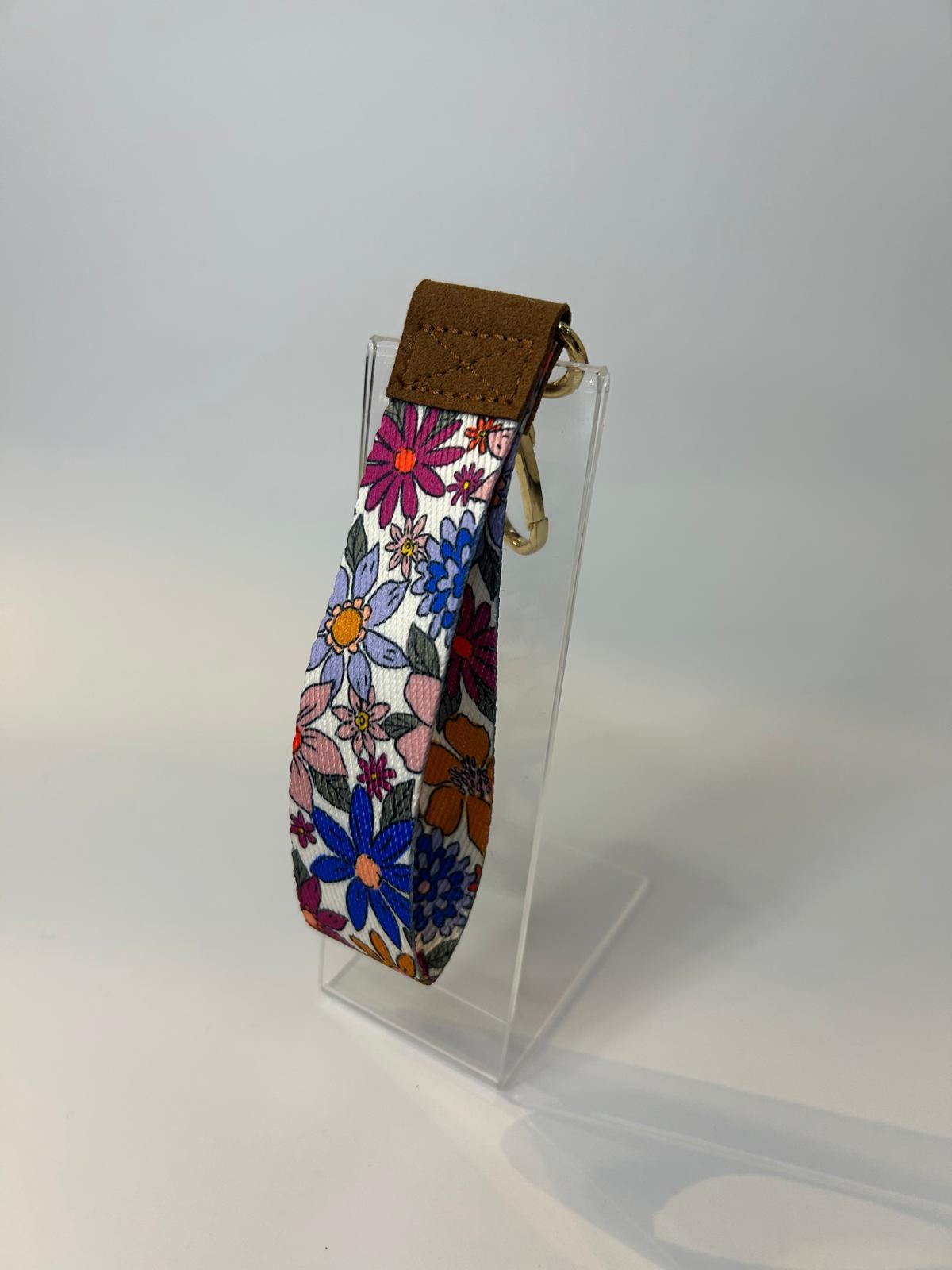 Porte-clés en tissu fleurs d'automne