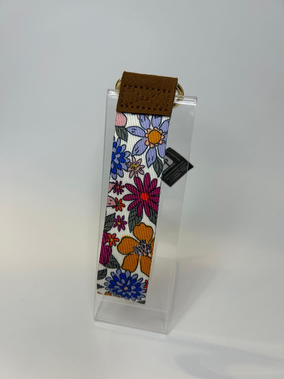 Porte-clés en tissu fleurs d'automne