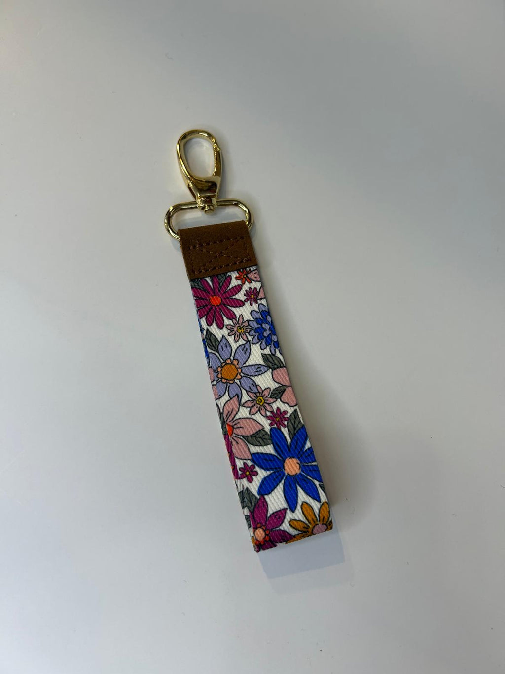 Porte-clés en tissu fleurs d'automne